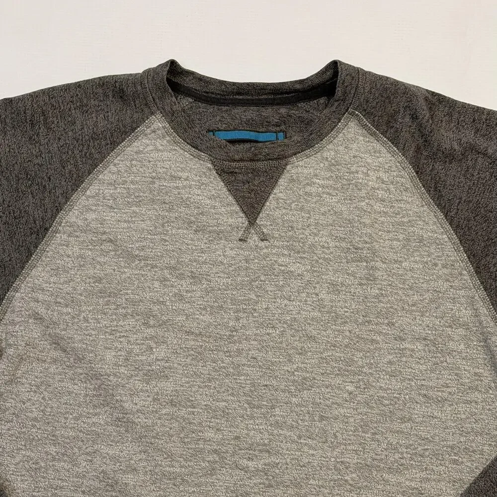 The North Face Sweatshirt Mens Small Gray Heather Raglan Crewneck Knit Pullover